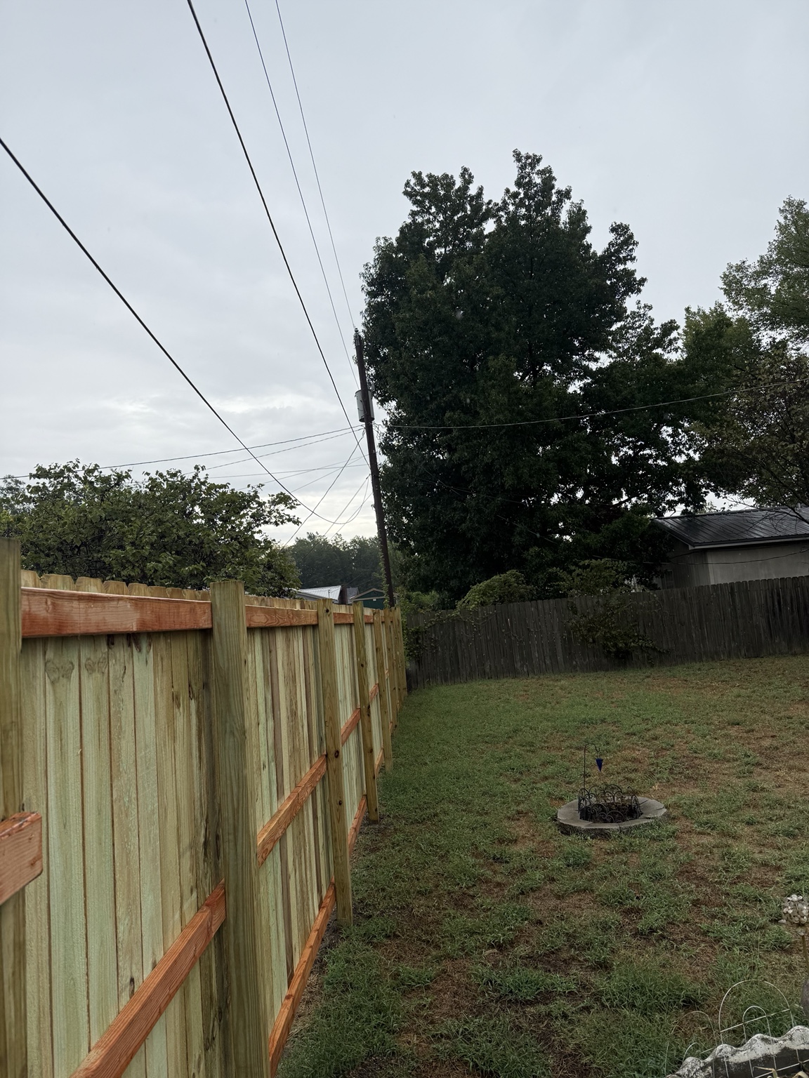 Fence line viewed from the side