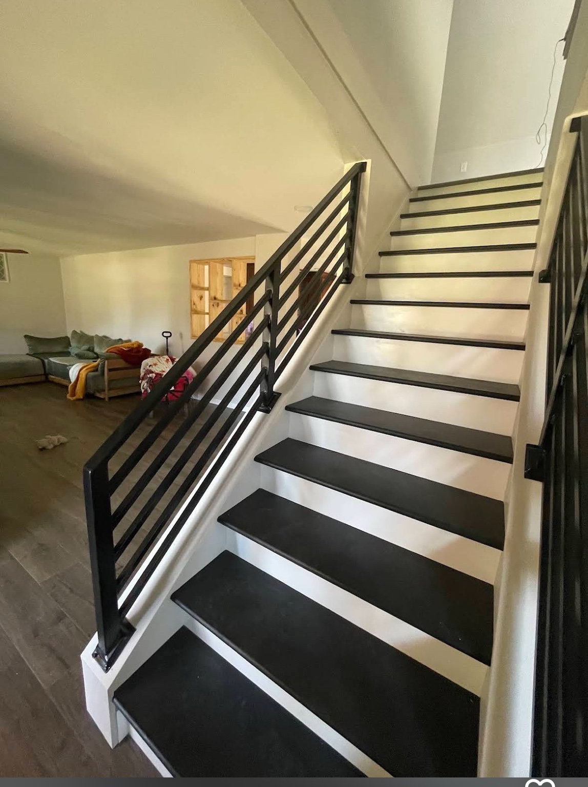 Black steel stair railing